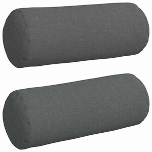 vidaXL Cuscini a rullo 2 pz Tessuto Grigio scuro &Oslash; 15 x 40 cm