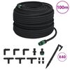 vidaXL Tubo di Irrigazione da Giardino Nero 0,6" 100 m in Gomma