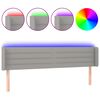 vidaXL Testiera a LED Grigio Chiaro 203x16x78/88 cm in Tessuto