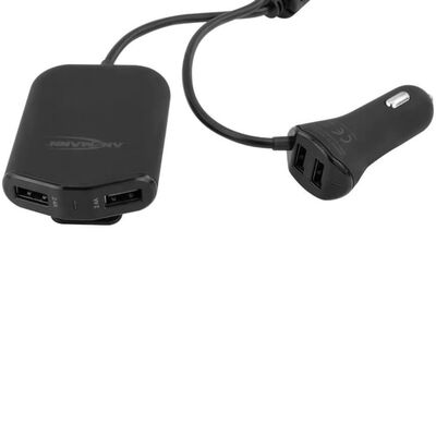 Ansmann Caricatore USB da Auto con 4 Porte 496 9,6 A 1000-0017