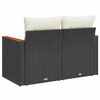 vidaXL Divano da Giardino con Cuscini a 2 Posti Nero in Polyrattan