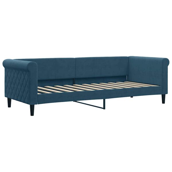 vidaXL Divano Letto con Materasso Blu 80x200 cm in Velluto