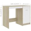 vidaXL Scrivania Bianca e Rovere Sonoma 100x50x76 cm Legno Multistrato