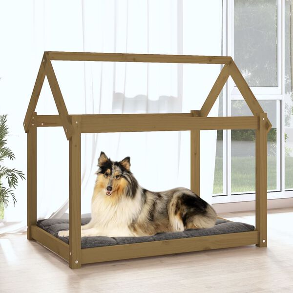 vidaXL Cuccia per Cani Ambra 101x70x90 cm in Legno Massello di Pino