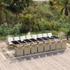 vidaXL Set da Pranzo da Giardino 17 pz con Cuscini Beige in Polyrattan