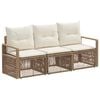 vidaXL Set Divano da Giardino 3 pz Beige polyrattan