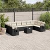 vidaXL Set Divani da Giardino 11 pz con Cuscini in Polyrattan Nero