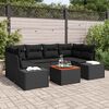 vidaXL Set Divano da Giardino con cuscino 7 pcs Nero Poly Rattan