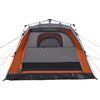 vidaXL Tenda Campeggio Cabina 4 Pers. Grigio Arancione Rilascio Rapido