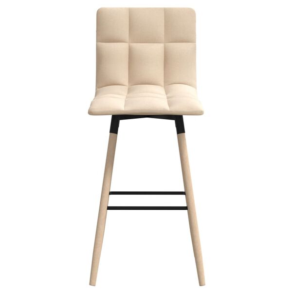 vidaXL Sgabello da Bar Crema in Tessuto