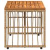 vidaXL Tavolo da Esterno Naturale 80 x 40 x 40 cm Acciaio e Polyrattan