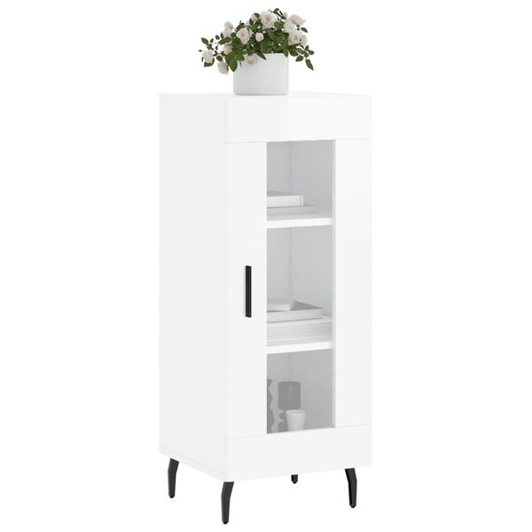 vidaXL Credenza Bianco Lucido 34,5x34x90 cm in Legno Multistrato