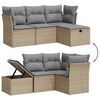 vidaXL Set Divano da Giardino 4 pz con Cuscini Beige Misto Polyrattan