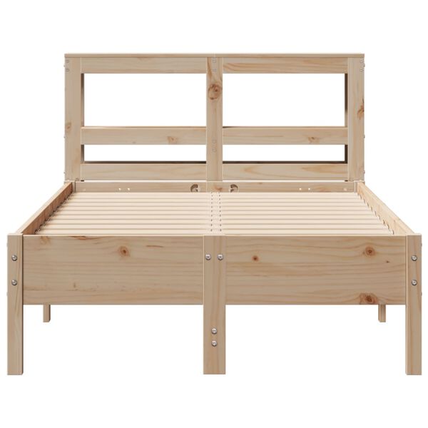 vidaXL Letto senza Materasso 75x190 cm in Legno Massello Pino