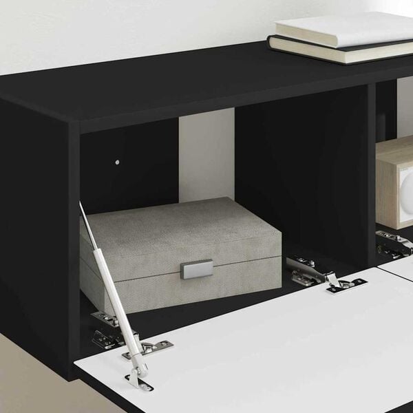 vidaXL Mobile TV da parete 2 pcs Nero 98 x 31 x 29,5 cm