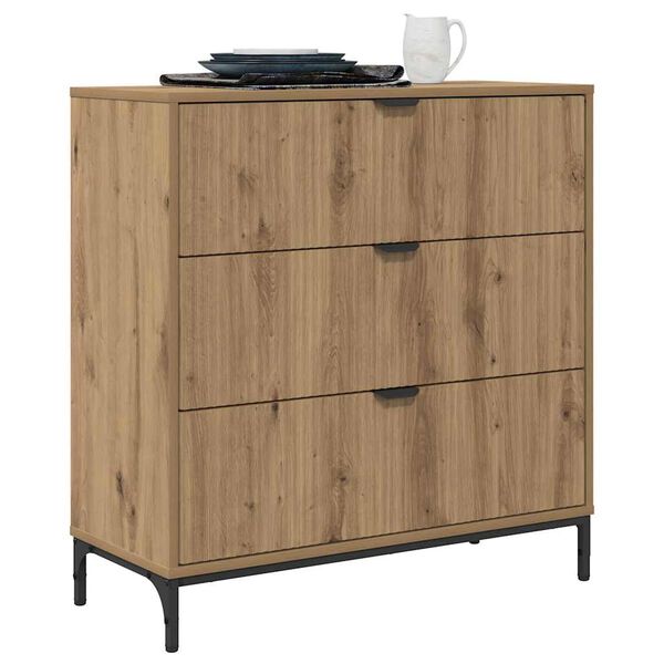 vidaXL Credenza rovere artigianale 79.5 x 33 x 82 cm Legno multistrato