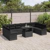vidaXL Set Divano da Giardino con cuscino 11 pcs Nero Poly Rattan