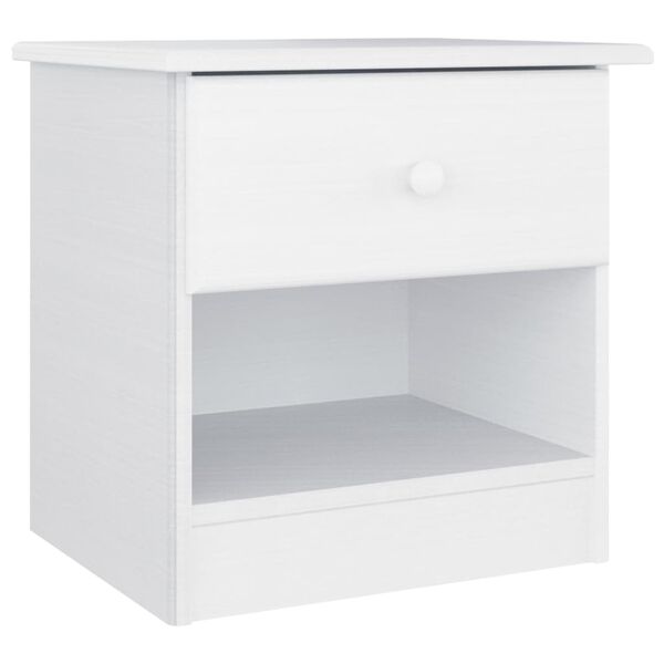 vidaXL Comodino ALTA Bianco 41x35x41 cm in Legno Massello di Pino