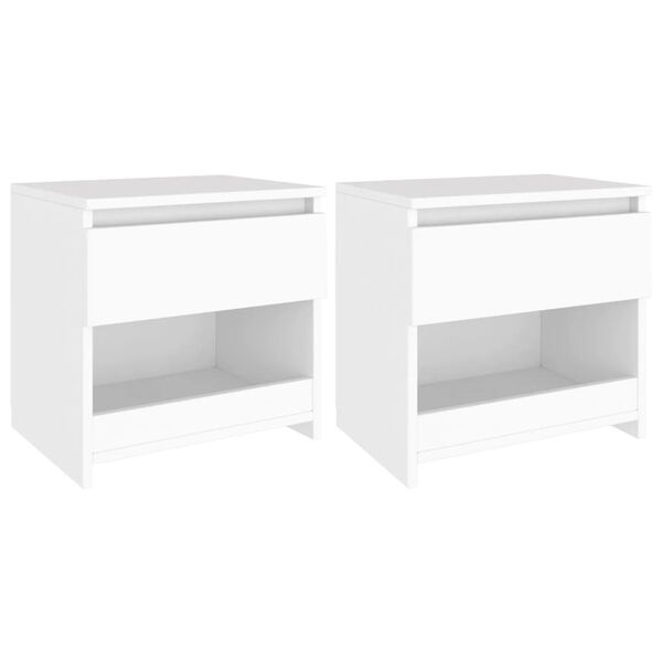 vidaXL Comodini 2 pz Bianco 40x30x39 cm in Legno Ingegnerizzato