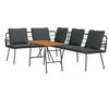 vidaXL Set Divano da Giardino 2 pz Nero polyrattan