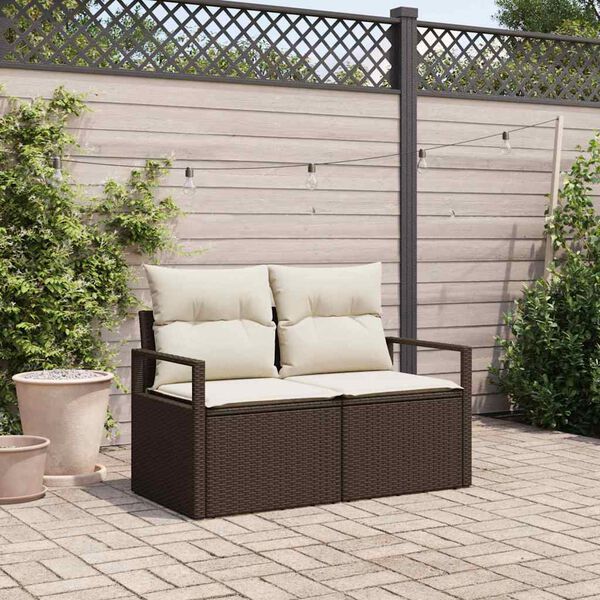 vidaXL Divano da giardino con cuscino 120 x 62 x 69 cm. polyrattan
