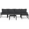 vidaXL Set Salotto da Giardino 6pz con Cuscini Grigi in Acciaio