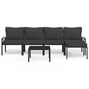 vidaXL Set Salotto da Giardino 6pz con Cuscini Grigi in Acciaio