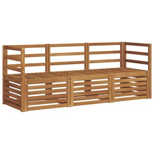 vidaXL Set divani 3 pcs Naturale Legno di Acacia Massello