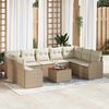vidaXL Set Divano da Giardino con cuscino 10 pcs Beige polyrattan