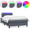 vidaXL Letto a Molle con Materasso e LED Grigio Scuro 120x210 cm Velluto
