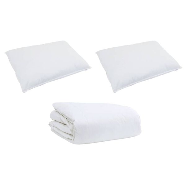 vidaXL Set di Piumoni con cuscino 3 pcs Bianco Piuma d'anatra