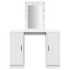 vidaXL Tavolo da Trucco Bianco 102 x 33 x 135 cm Legno multistrato