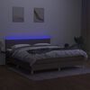 vidaXL Letto a Molle con Materasso e LED Tortora 180x200 cm in Tessuto