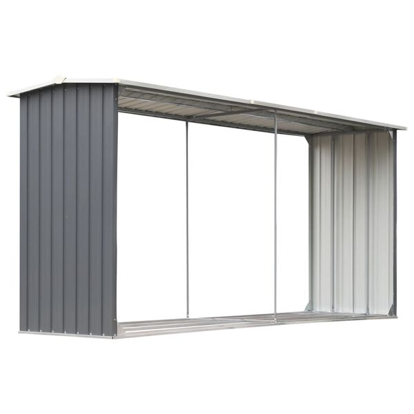 vidaXL Capannone da Giardino in Acciaio Zincato 330x92x153cm Grigio