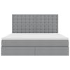 vidaXL Letto con contenitore e materasso Grigio chiaro 160 x 200 cm