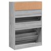 vidaXL Scarpiera 2 Cassetti Ribaltabili Grigio Sonoma 80x34x116 cm