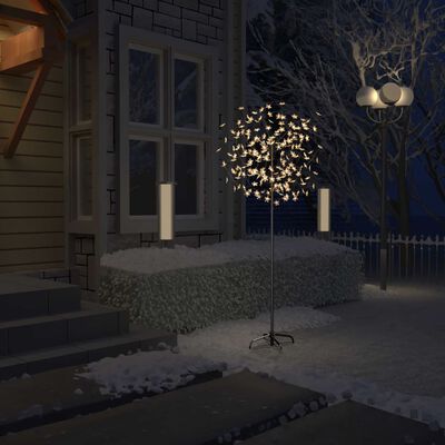vidaXL Albero di Natale 200 LED Bianco Caldo Ciliegio in Fiore 180 cm
