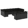 vidaXL Set Divani da Giardino 14pz con Cuscini in Polyrattan Nero