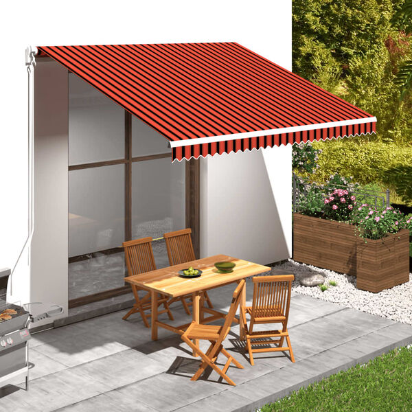 vidaXL Tenda da Sole in Tela Arancione e Marrone 400x300 cm