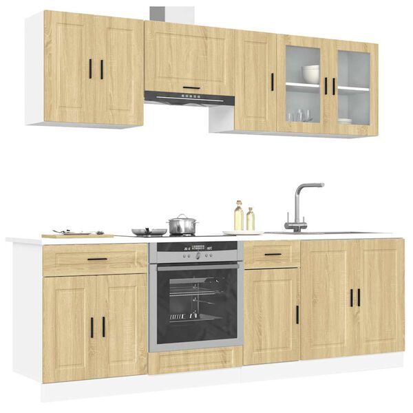 vidaXL Set Mobili da Cucina 8 pz Porto Rovere Sonoma in Truciolato