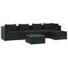 vidaXL Set Divani da Giardino 6 pz con Cuscini in Polyrattan Nero