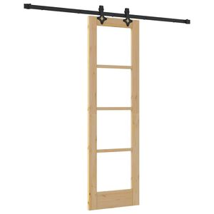 vidaXL Porta scorrevole ORKDAL Naturale e Nero 61 x 198,5 cm