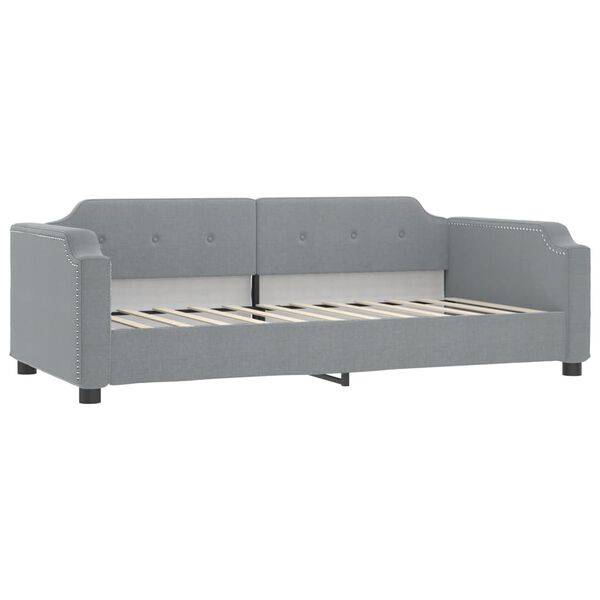 vidaXL Divano Letto Estraibile Materassi Grigio Chiaro 100x200 Tessuto