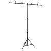 vidaXL Supporto per Sfondo a T Nero 151x60x(70-200) cm