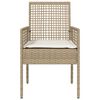 vidaXL Sedia da Giardino 2 pcs Beige 53 x 60 x 85cm polyrattan