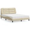 vidaXL Letto con Materasso Hvar Crema 120x200 cm in Tessuto