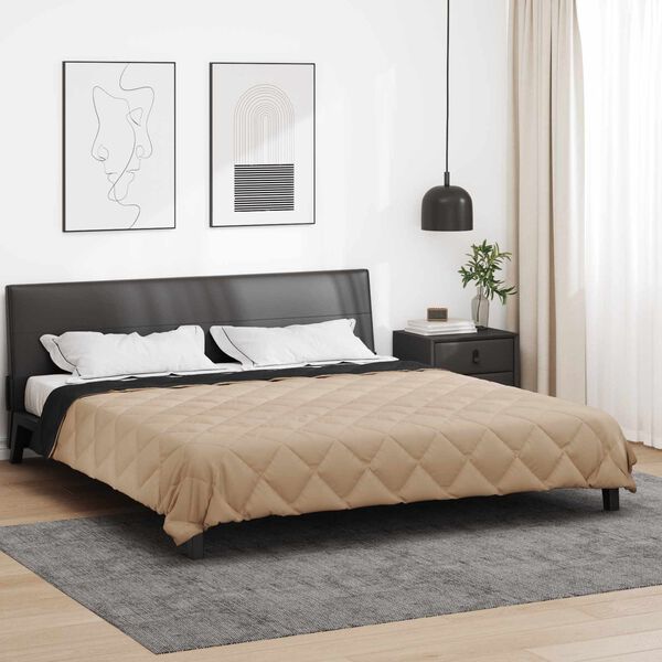 vidaXL Duvet Estivo Nero e Talpa 240 x 200 cm Microfibra