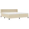 vidaXL Letto a molle con materasso Crema 200 x 200 cm Poliestere