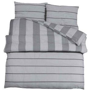 vidaXL Set Copripiumino Grigio 140x200 cm in Cotone