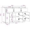 vidaXL Credenza Bianca 110x34x75 cm in Legno Massello di Pino
